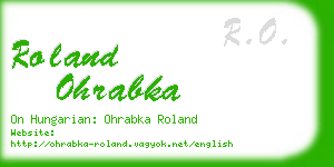 roland ohrabka business card